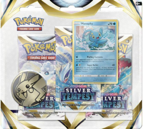 Pokémon TCG - Sword & Shield Silver Tempest 3-pack Blister - Manaphy_boxshot