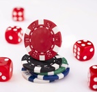 Poker set in silver case, with 300 chips (11.5 grams)
