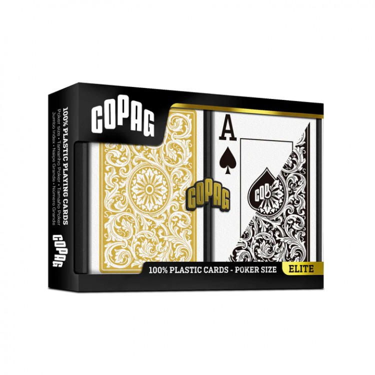 1546 Elite Poker size - Jumbo index playing cards double deck Black/Gold