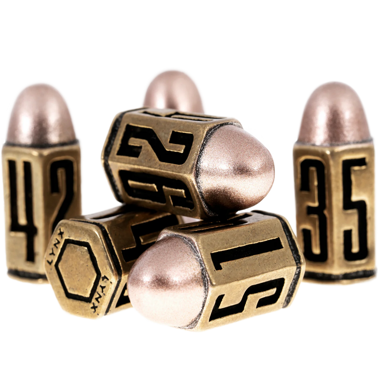 BRASS D6 BULLET DICE SET | COOL & CUSTOM D6 SET