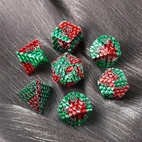 A Role Playing Dice Set Metallic - Dragon Scale Green/Red