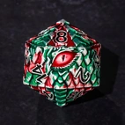 A Role Playing Dice Set Metallic - Dragon Scale Green/Red