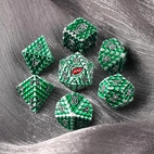 A Role Playing Dice Set: Metallic - Dragon Scale Green