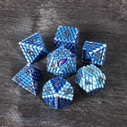 A Role Playing Dice Set Metallic - Dragon Scale Blue