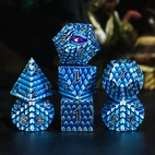 A Role Playing Dice Set Metallic - Dragon Scale Blue