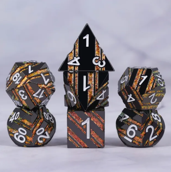 A Role Playing Dice Set Metallic - Honeycomb