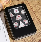 A Role Playing Dice Set Metallic - Dragon Scale Silver