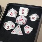 A Role Playing Dice Set Metallic - Dragon Scale Silver