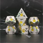 A Role Playing Dice Set Metallic - Yellow Rose