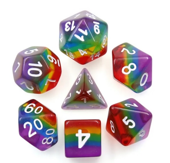 A Role Playing Dice Set: Rainbow