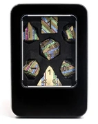 A Role Playing Dice Set Metallic - Gold Rainbow