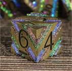 A Role Playing Dice Set Metallic - Gold Rainbow
