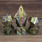 A Role Playing Dice Set Metallic - Gold Rainbow