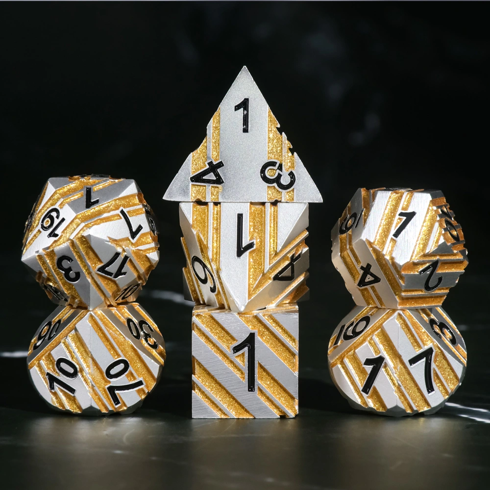 A Role Playing Dice Set Metallic - Gold Flash