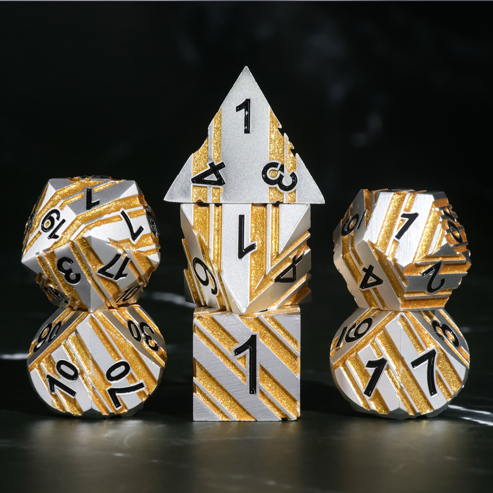 A Role Playing Dice Set Metallic - Gold Flash