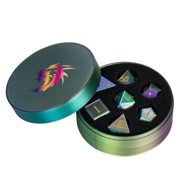 A Role Playing Dice Set Light Weight- Purple/Blue/Green (105 g)