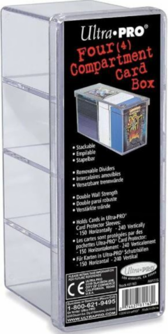 4-Compartment Card Storage Box - Clear