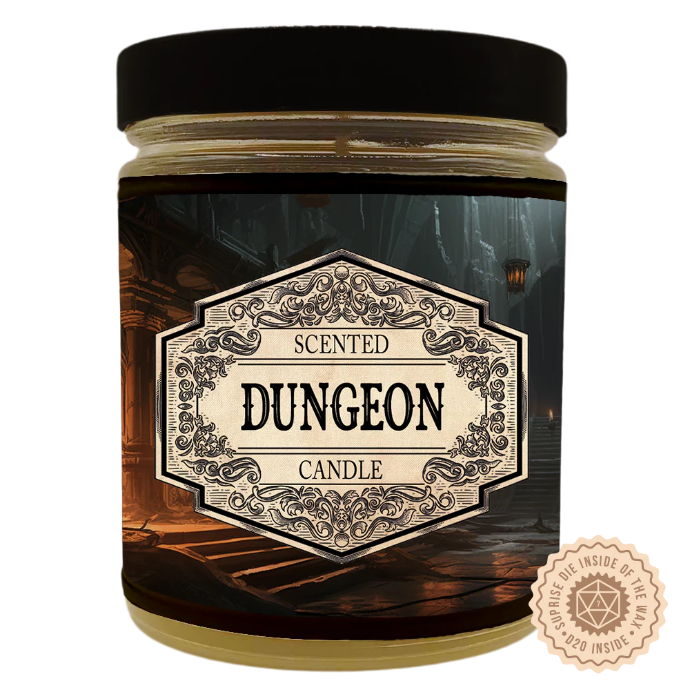 Scented Candle Dungeon with Surprise D20 Dice
