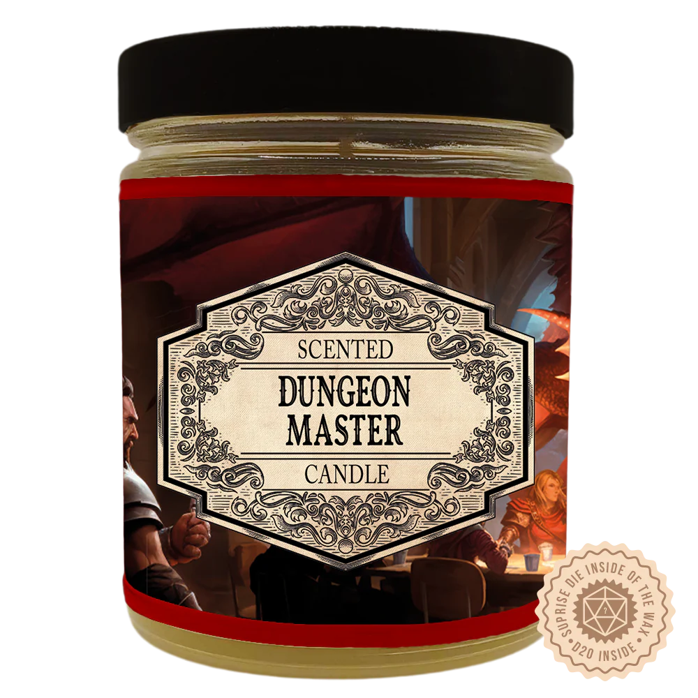 Scented Candle Dungeon Master with Surprise D20 Dice