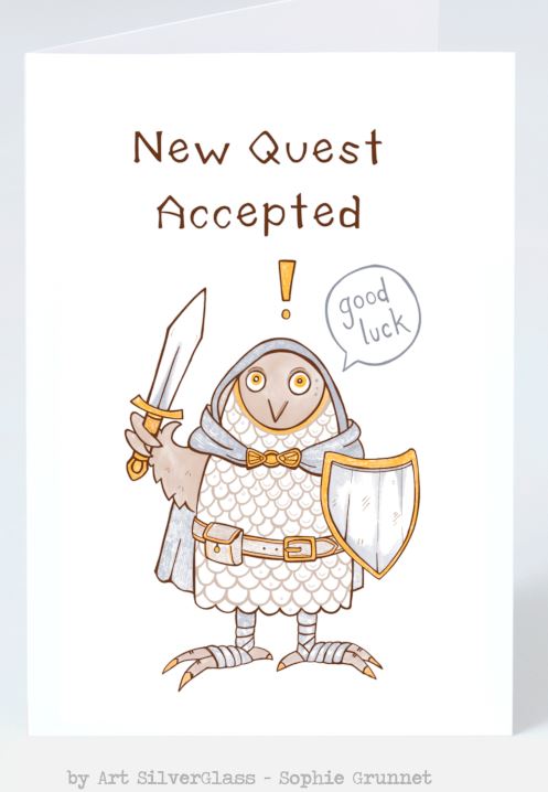 Gratulationskort - New Quest Accepted
