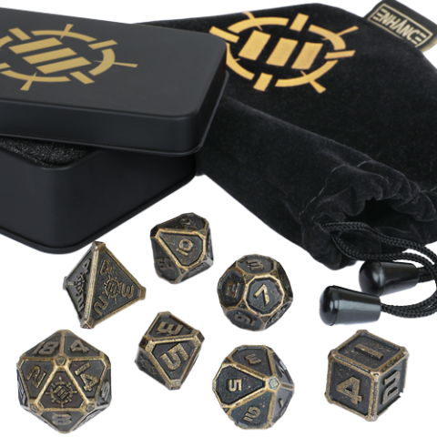 Metal Dice Set Ancient Bronze