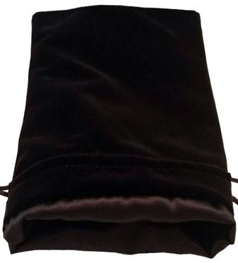 Black Velvet Dice Bag with Black Satin Lining