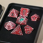A Role Playing Dice Set Metallic - Dragon Scale Red