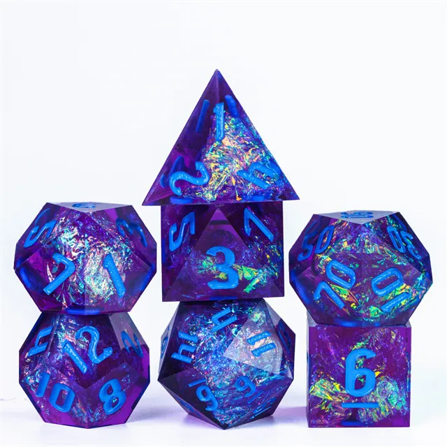 A Role Playing Dice Set - Blue And Glitter