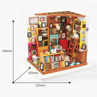 Sam's Study - DIY Miniature House, Bookshelf Decoration Kit - Rolife