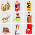 Sam's Study - DIY Miniature House, Bookshelf Decoration Kit - Rolife