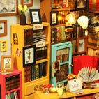 Sam's Study - DIY Miniature House, Bookshelf Decoration Kit - Rolife