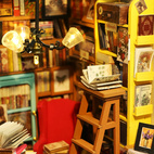 Sam's Study - DIY Miniature House, Bookshelf Decoration Kit - Rolife