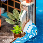 Sea Holiday Restaurant - DIY Miniature House, Bookshelf Decoration Kit - Rolife