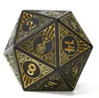 Bard Solid Metal RPG Dice Set Matt Black w/Gold (7)