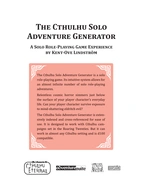 The Cthulhu Solo Adventure Generator