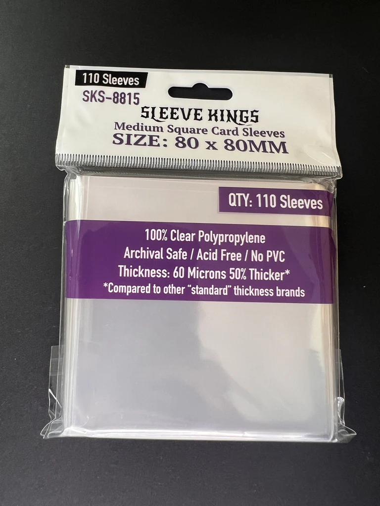 80x80mm Medium Square Card Sleeves 60 Microns (110)