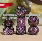 A Role Playing Dice Set Metallic - Dragon Scale Dark Rose