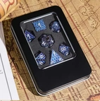A Role Playing Dice Set Metallic - Dragon Scale Dark Blue Glitter