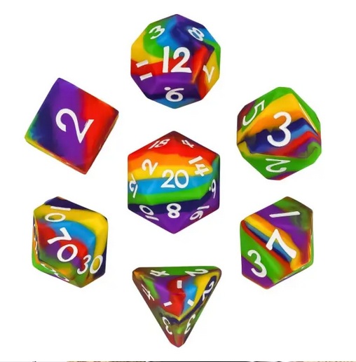 A Role Playing Dice Set: Rainbow (Silikon)