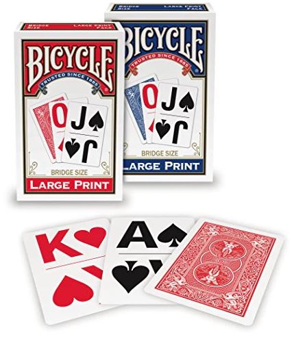 Bicycle Bridge Size Large Print Playing Cards (Red or blue deck)