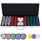Poker set in silver case, low stake 500 chips (14 grams)