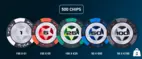 Poker set in silver case, low stake 500 chips (14 grams)