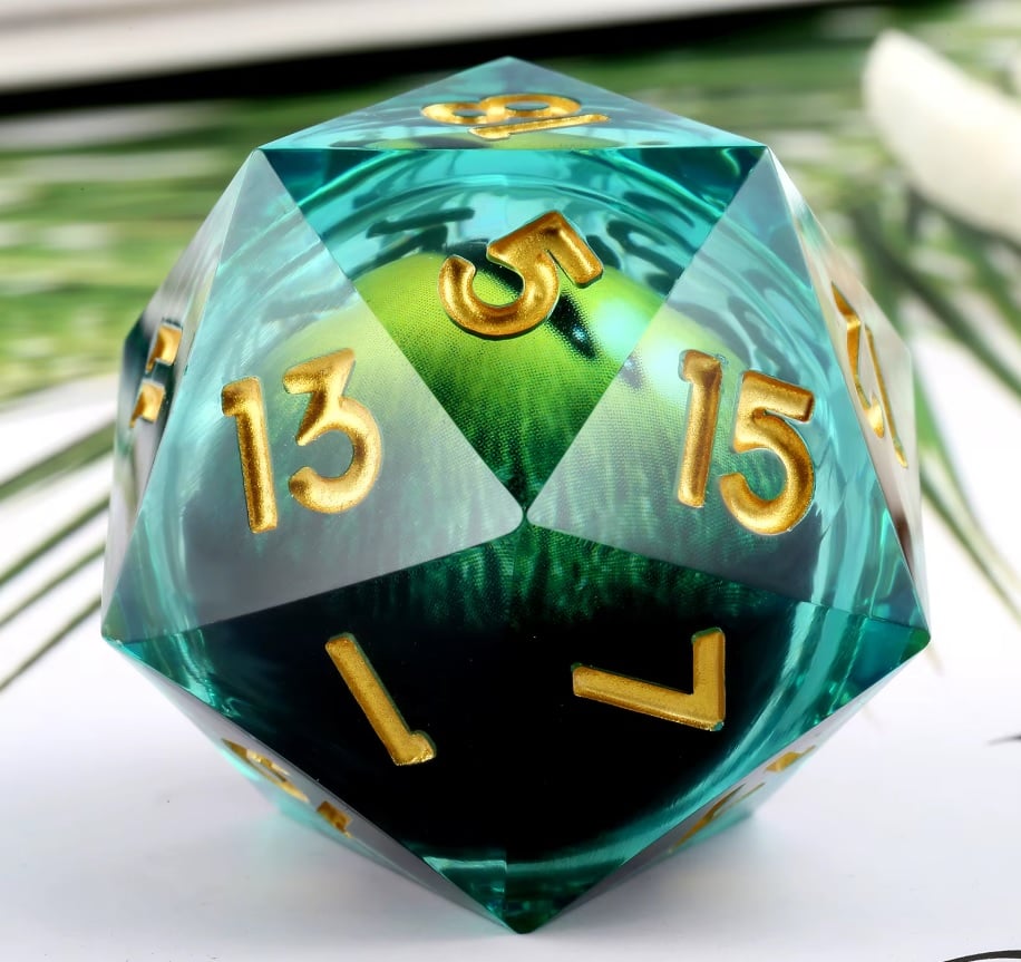 D20 Emerald Eye (33mm)