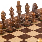 Walnut Schack set 50x50cm (Large) with Staunton Chessmen Manopoulos