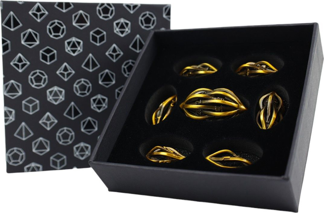 LPG Dice RPG Set Hollow Elliptic Ancient Bronze (7)