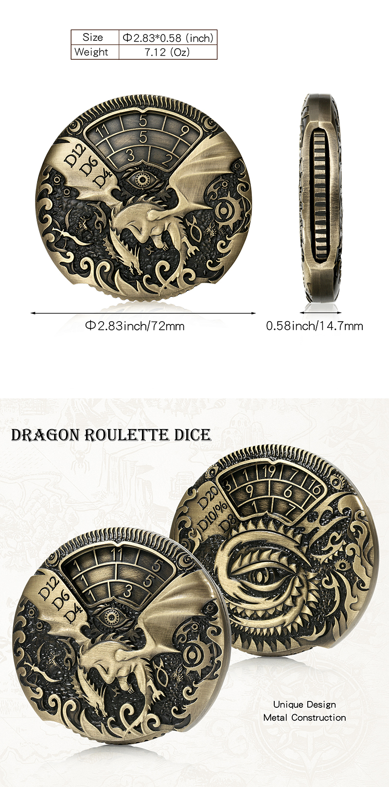Dragon Roulette Dice Bronze