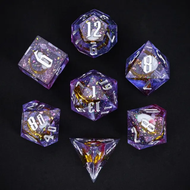 A Role Playing Dice Set - Purple Ribbon Dice