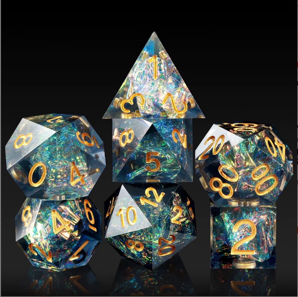 A Role Playing Dice Set - Blue Diamond