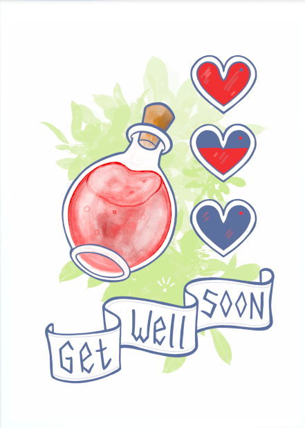 Gratulationskort - Get well soon