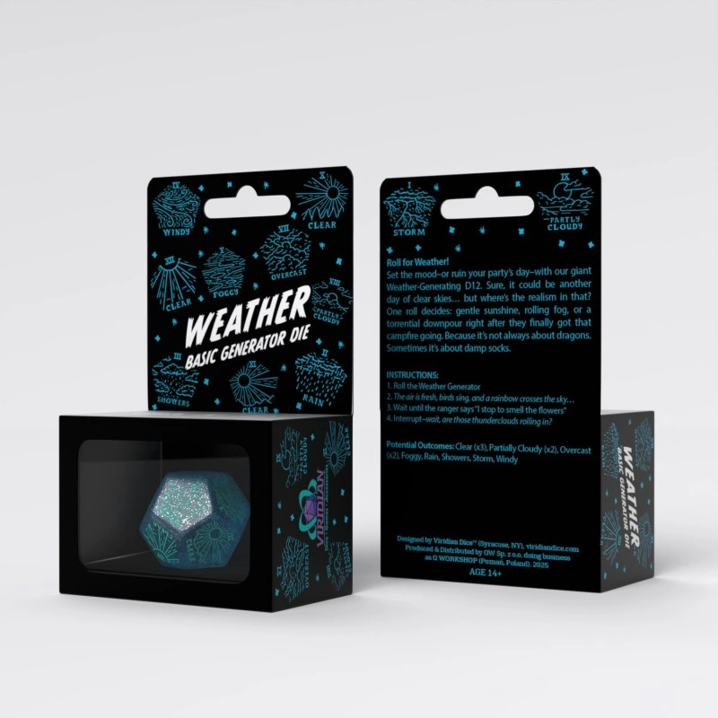 Weather Generator Die Shimmering Blue & Turquise
